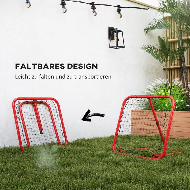 Immagine prodotto Homcom Fussball Rebounder PE, Metall Rot