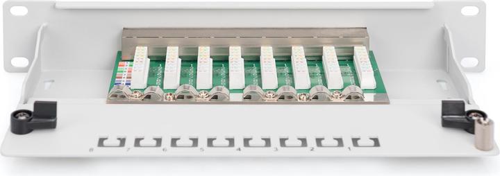 Image du produit Digitus CAT 5e Class D Patch Panel Shielded 8-Port RJ45 8P8C LSA 1U 25.4cm 10Inch Rack Mount Color Gray...