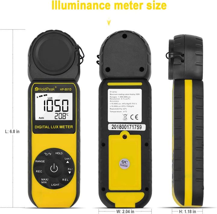 Produktbild Holdpeak 881D Lichtmessgerät (Blitzgerät Ersatzteile)