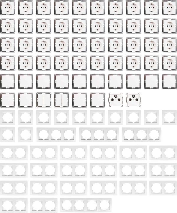 Valori nutrizionali e ingredienti MCP Set di interruttori e prese MCPOWER Flair "casa indipendente", 95 pezzi, bianco