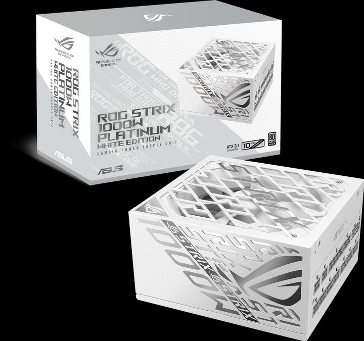 Immagine prodotto ASUS ROG Strix 1000P White Gaming Netzteil, 80+ Platinum, Modular, 135 mm Lüfter (1000 W)