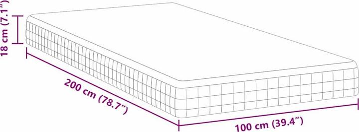 Actual product image vidaXL Bonnellfederkernmatratze (Spring core, 100 x 200 cm)