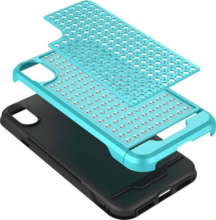 Immagine prodotto Zizo Star Diamond Hybrid Cover - Custodia per iPhone X (verde acqua/nero) (Apple iPhone X)