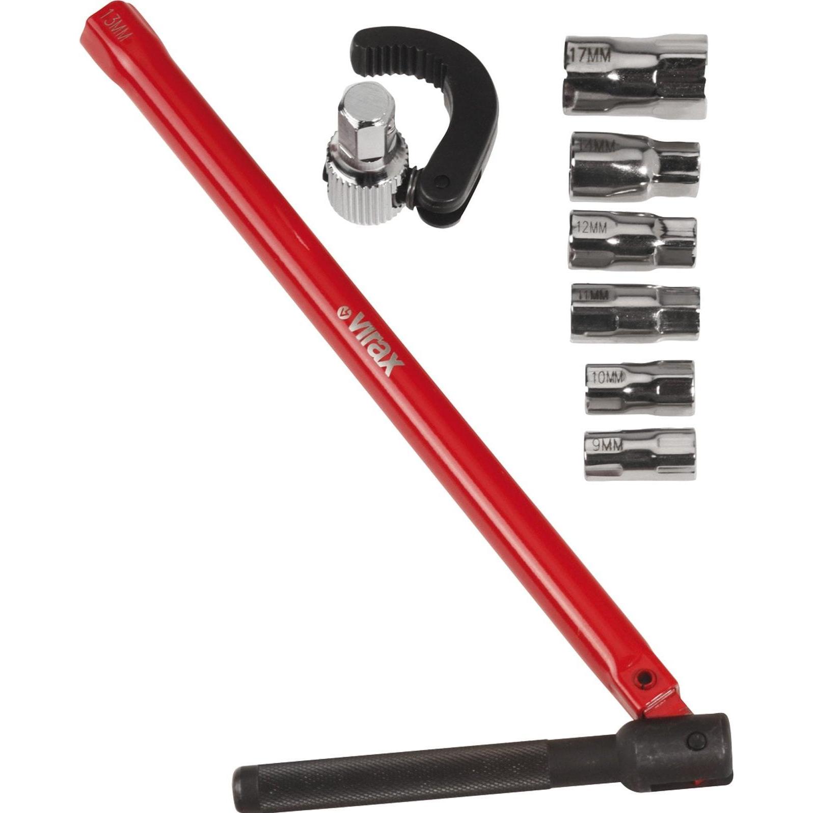 Virax Armaturenmutternschlssel inkl. Endstcke 9, 10, 11, 12, 14, 17 mm (261470)