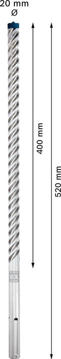 Actual product image Bosch Professional Zubehör EXPERT SDS max-8X hammer drill, 20 x 400 x 520 mm (up to 20 millimetres)