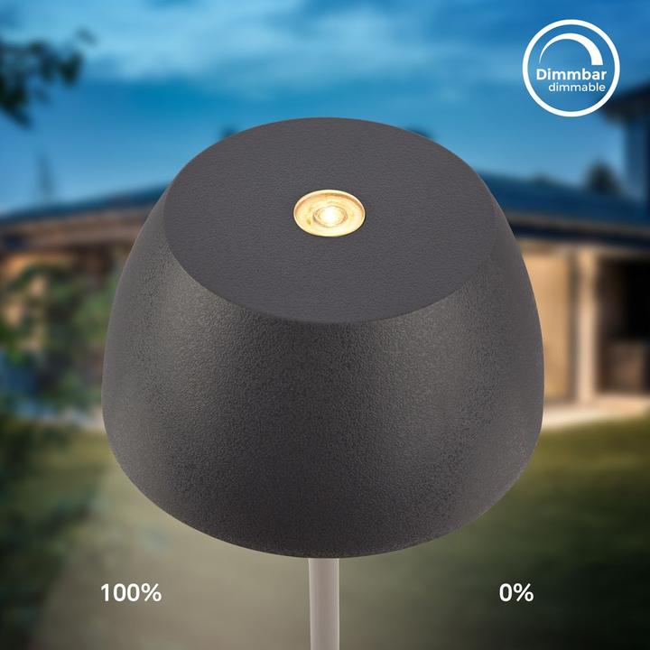 Produktbild B.K.Licht Akku LED Tischleuchte - Mini Touch, anthrazit (150 lm)