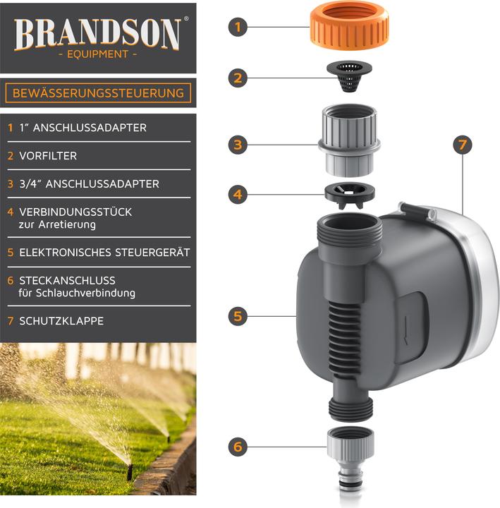 Actual product image Brandson Irrigation control, irrigation timer, water timer, automatic irrigation system (Water timer, Irrigation computer)
