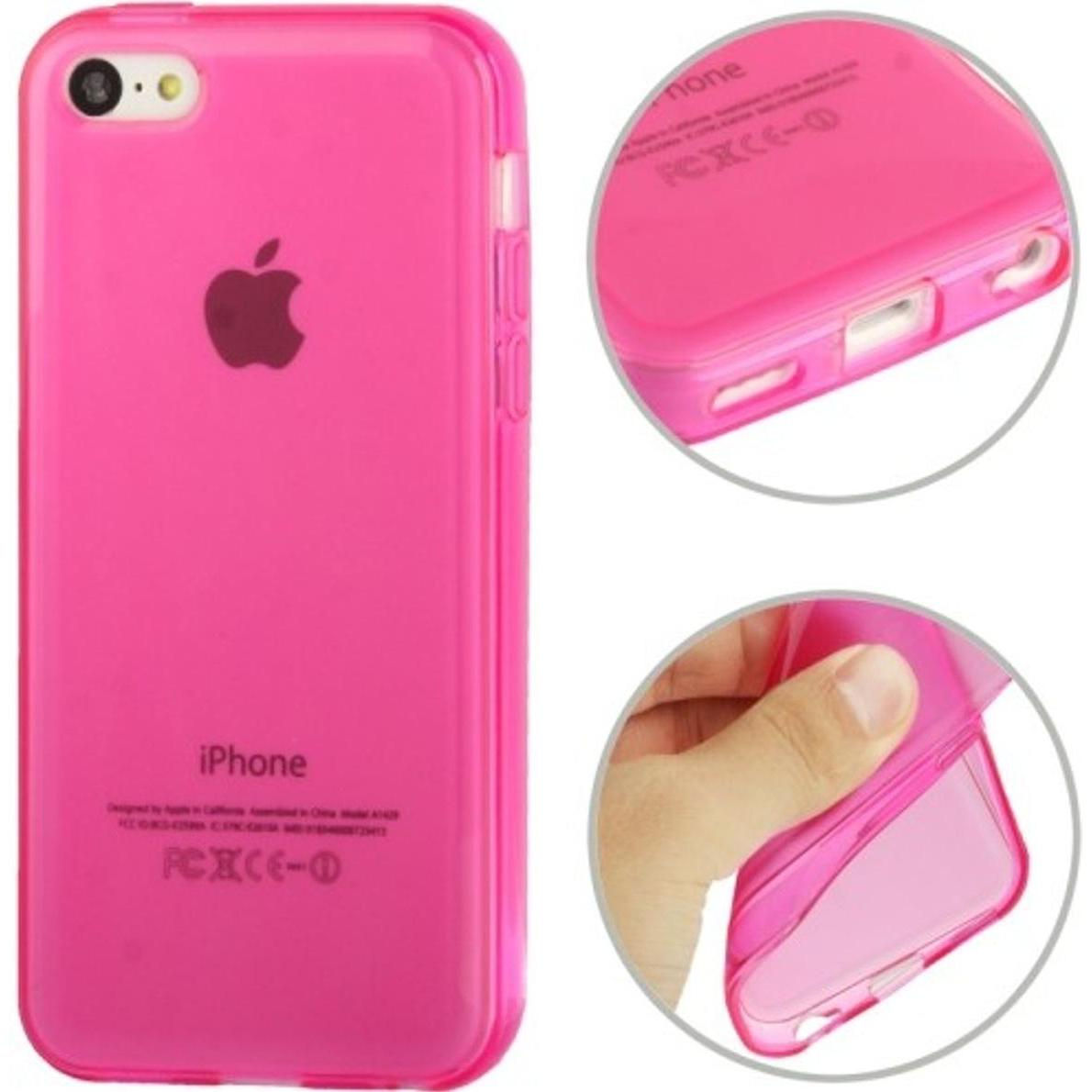 König Design Schutzhülle TPU Case für Handy Apple iPhone 5C Pink (Apple iPhone 5c), Smartphone Hülle, Rosa