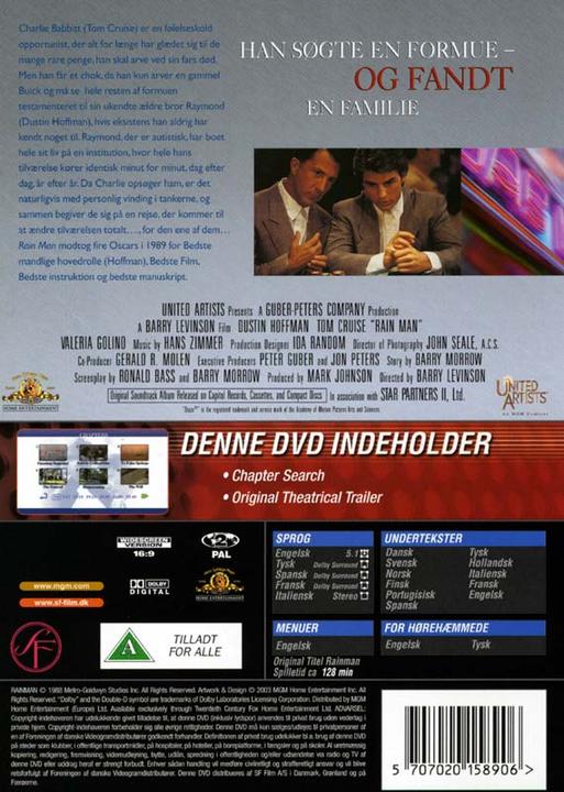 Produktbild SF Studios Rain Man - DVD (DVD, 1988, Englisch)