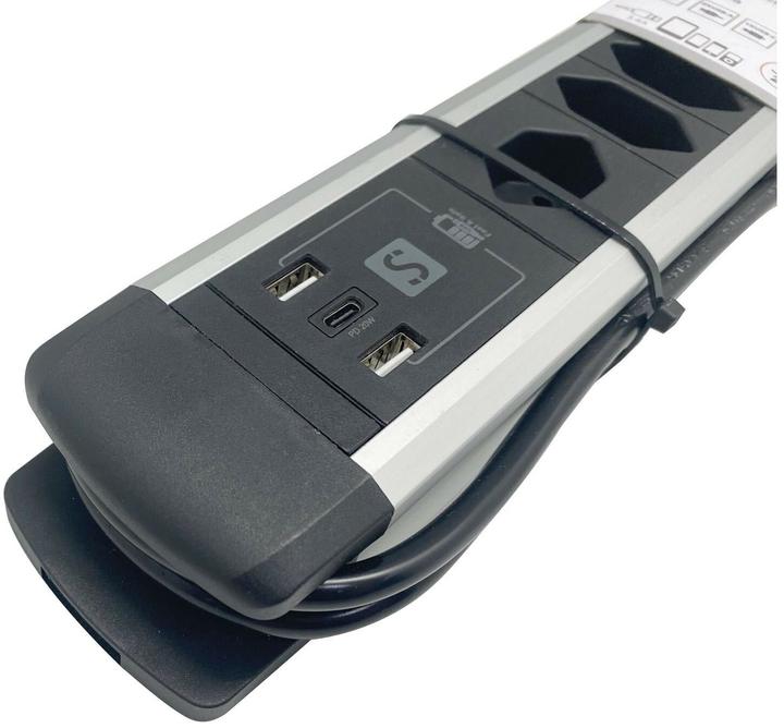 Actual product image Schönenberger Aluminium socket strip (8x, Type 13, 2 m)