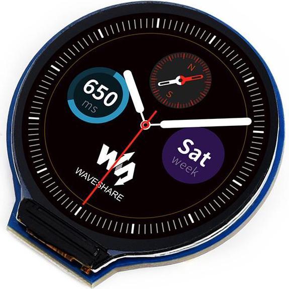 WaveShare 1.28 240x240 Rundes LCD Display Modul, 65K RGB, SPI Interface