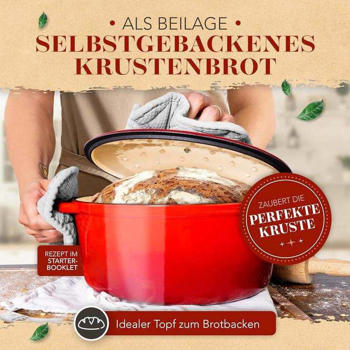 Produktbild Krustenzauber Schmortopf mit Fleischgabel (Bräter + Schmortopf, Gusseisen)