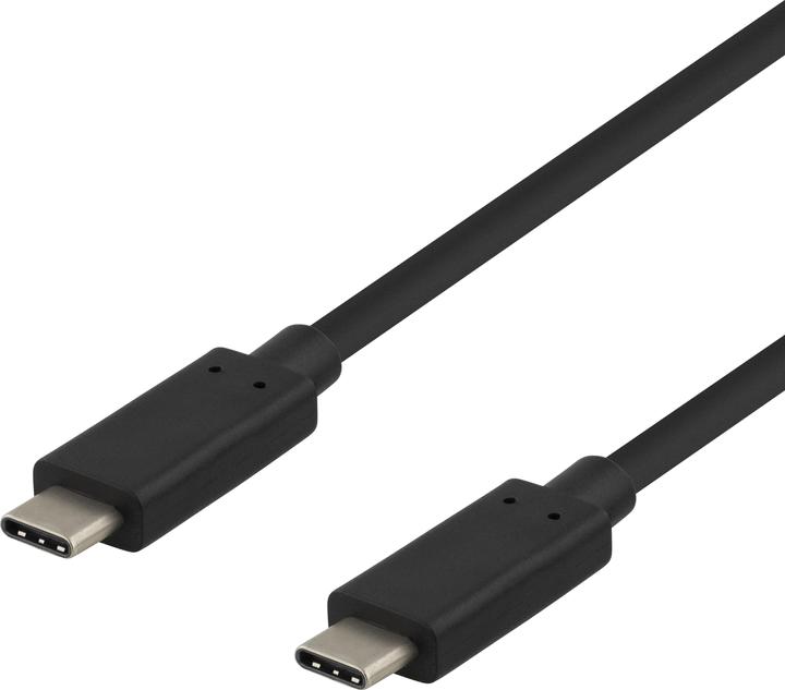 Produktbild Deltaco USBC-1120 USB cable USB 3.2 Gen 2 (3.1 Gen 2) Black (0.25 m, USB 3.2 Gen 2, 60 W)