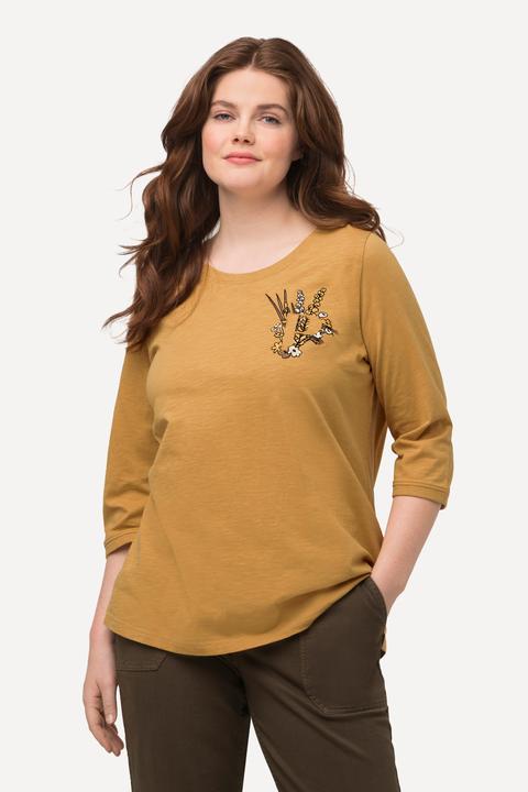Produktbild Ulla Popken Shirt, Stickerei, Rundhals, 3/4-Arm (50, 52)