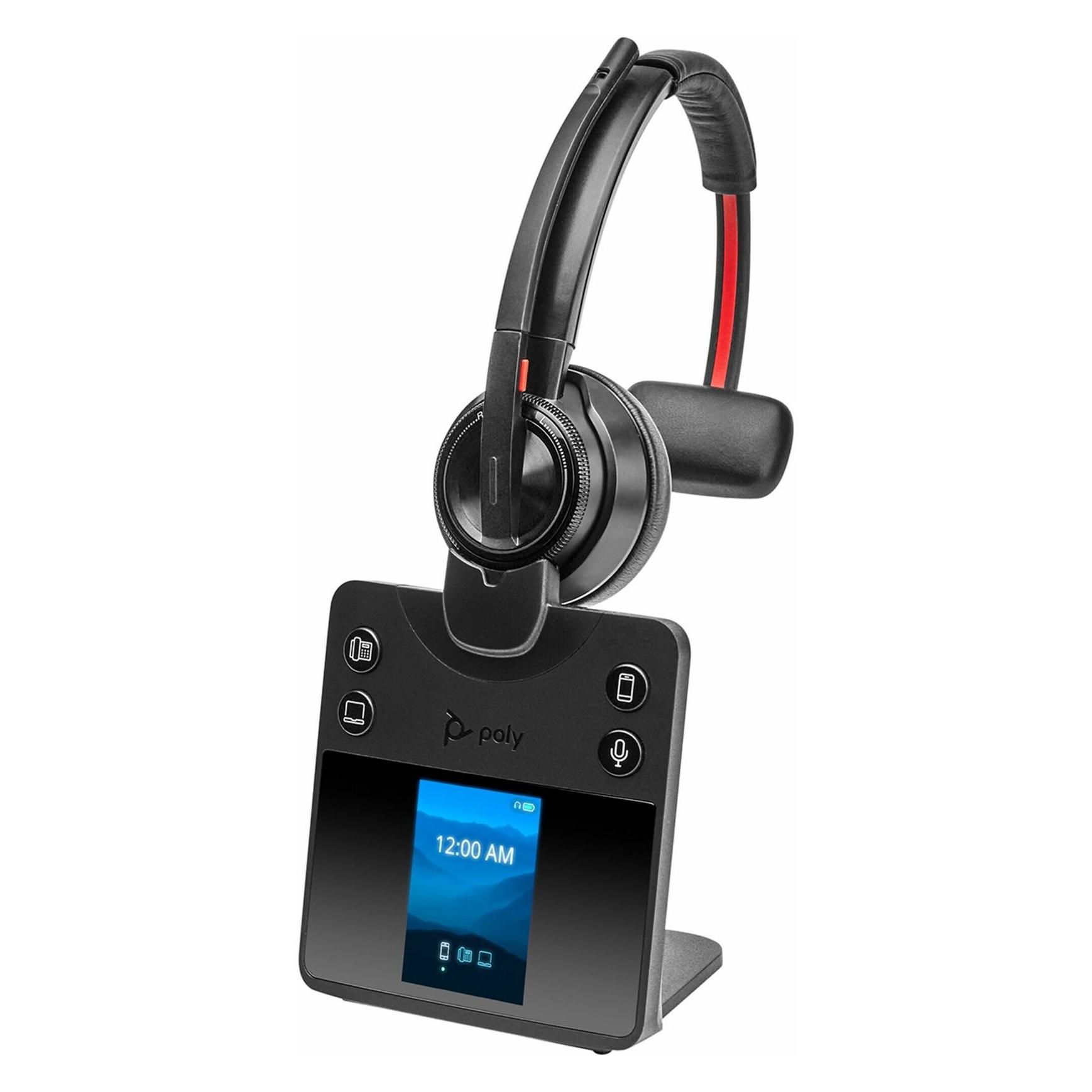 HP Poly SAVI 8410 OFFICE MONAURAL (Kabellos, Microsoft Teams), Office Headset, Schwarz
