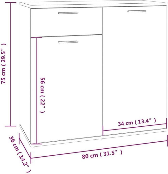 Produktbild vidaXL Sideboard (80 x 36 x 75 cm)