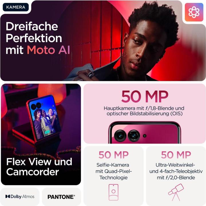 Actual product image Motorola Razr 60 Ultra (512 GB, Pantone Cabaret, 6.96", SIM + eSIM, 5G)