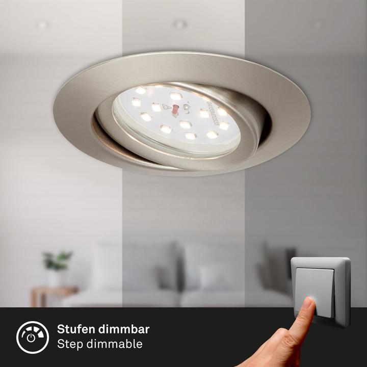 Produktbild Briloner LED Einbauleuchten 3er-Set, matt-nickel, 3xLED-Modul/3,5W (350 lm)