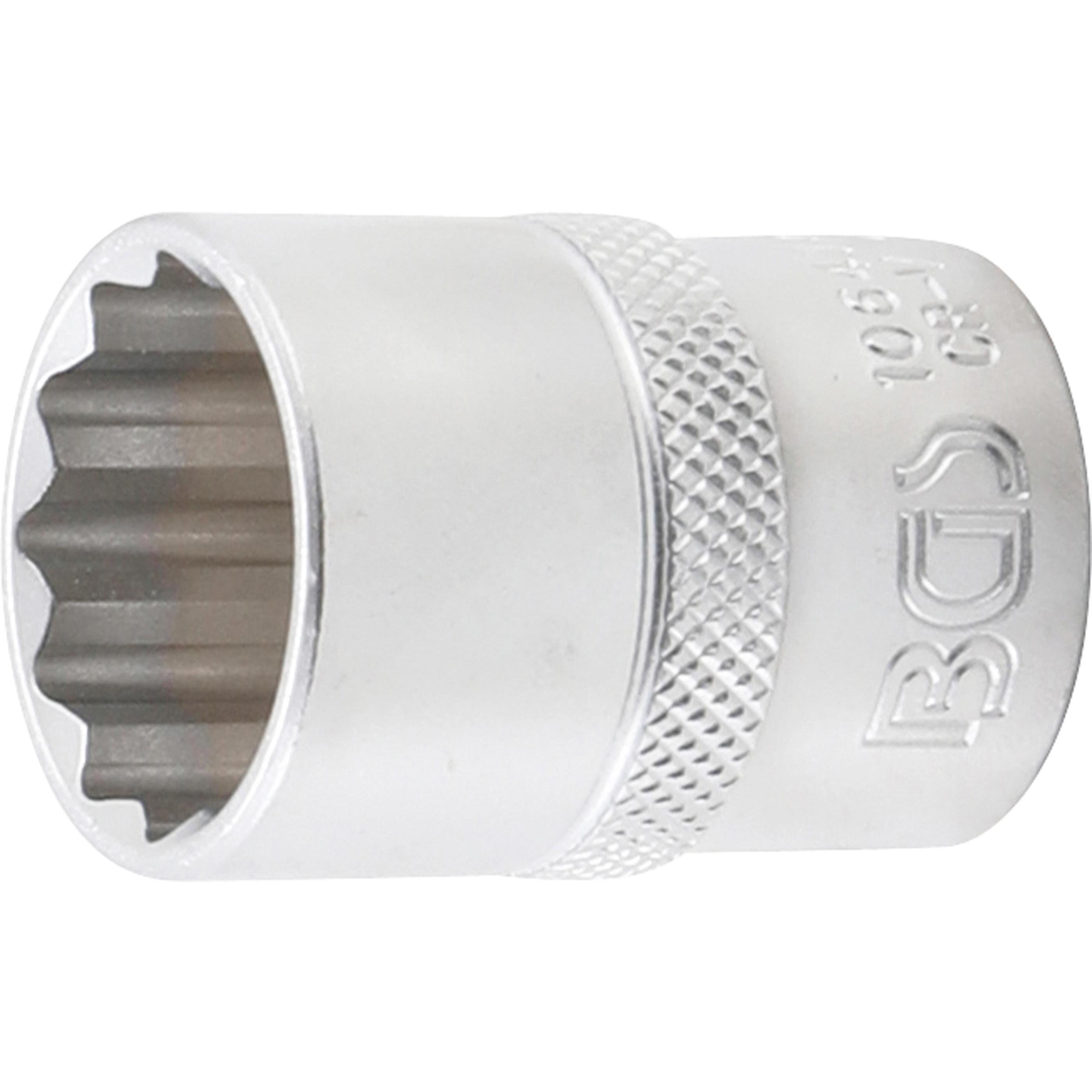 BGS, Steckschlüssel + Stecknuss, Steckschlüssel-Einsatz Zwölfkant Antrieb Innenvierkant 12,5 mm (1/2") SW 21 mm (21 mm)