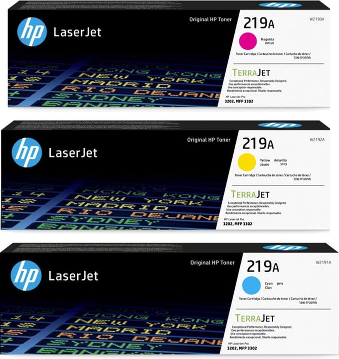 Produktbild HP 219a Tonercartridge - Rainbowkit - Cyaan/Magenta/Geel (HP219AKIT)
