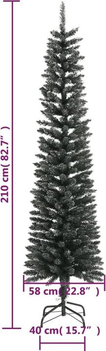 Produktbild vidaXL Künstlicher Weihnachtsbaum Tannenbaum Christbaum Schlank 300 LEDs 180cm (180 cm)