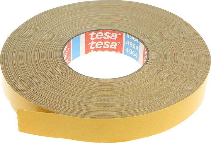 Image du produit tesa 4964 Bande tissée double face, blanc, 0°C à +160°C, épaisseur 0.39mm, 25mm x 50m (25 mm)