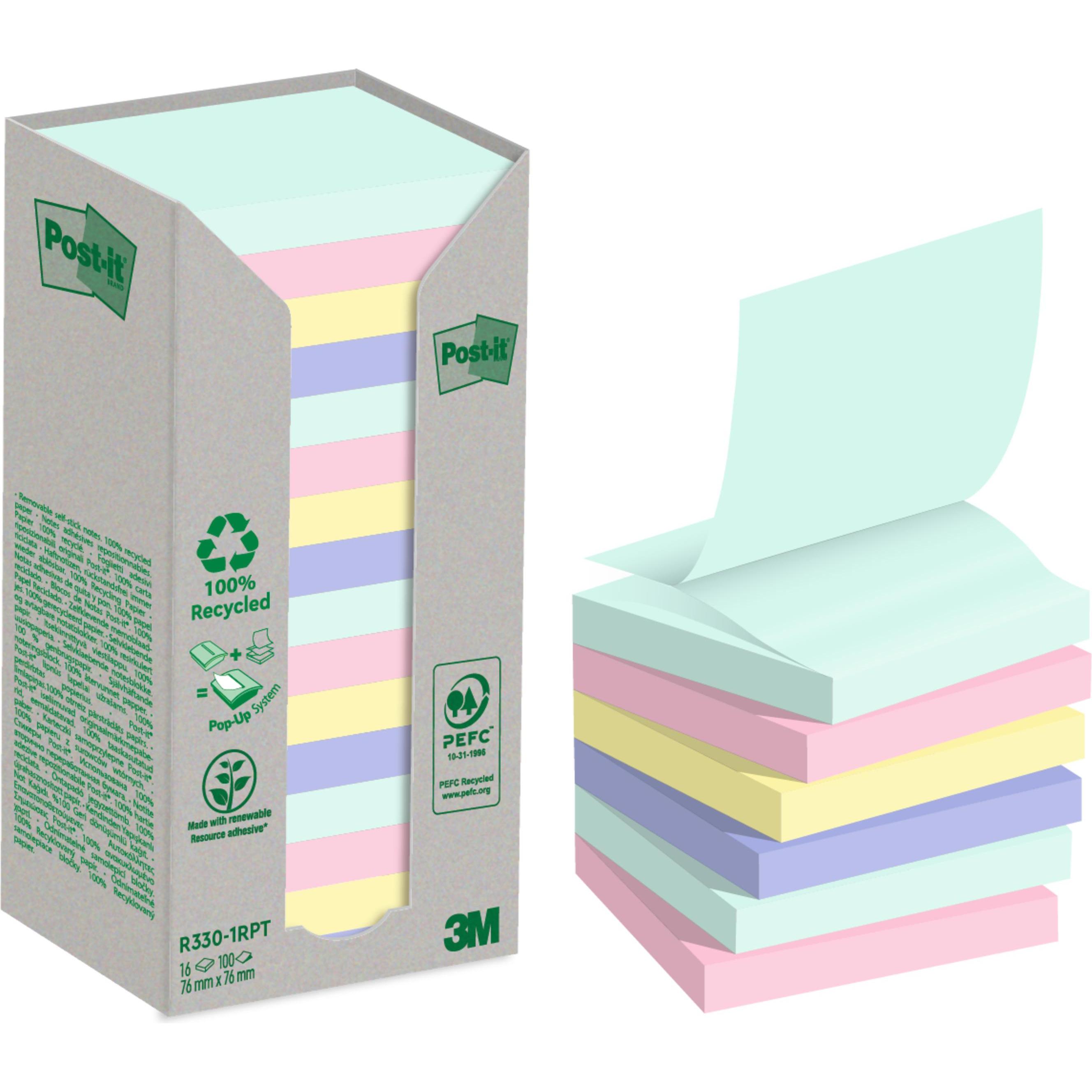 Post-it, Haftnotiz, Recycling Z-Notes (76 x 76 mm)