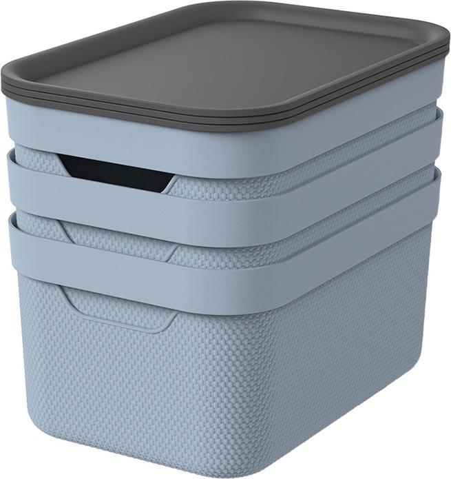 Actual product image Rotho Set of 3 decorative boxes with lid (36.5 x 26.5 x 20.5 cm, 16 l)