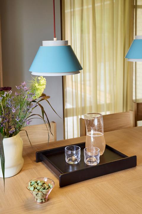 Produktbild Hübsch Remi Hängelampe Blau/Beige (E27)