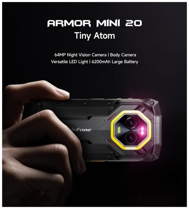 Productafbeelding Ulefone Armor Mini 20 (256 GB, Zwart, 4.70", Dubbele SIM, 4G)