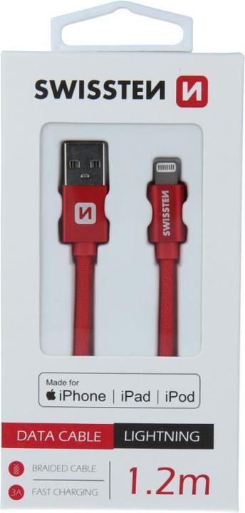 Produktbild Swissten Datenkabel Textil USB / Lightning MFi 1.2 M (1.20 m)