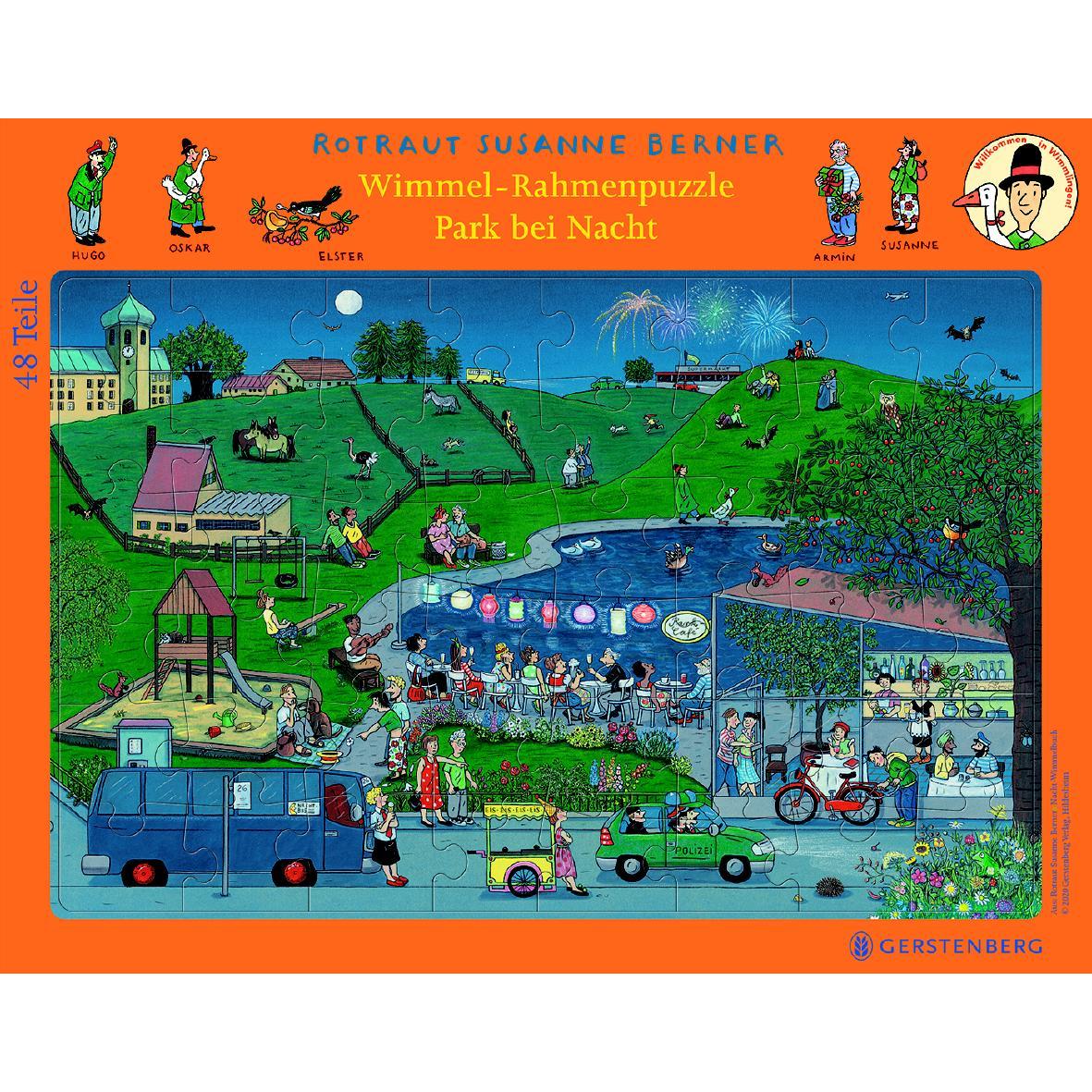 Gerstenberg Wimmel-Rahmenpuzzle Park bei Nacht (48 Teile)