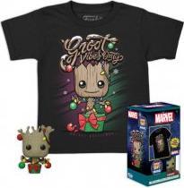Produktbild Funko LES GARDIENS DE LA GALAXIE - Pocket POP - Holiday Groot T-shirt (S)