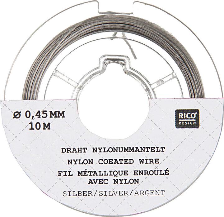 Actual product image Rico Wire, nylon coated, silver 0.45 mm, 10 m (10 m)
