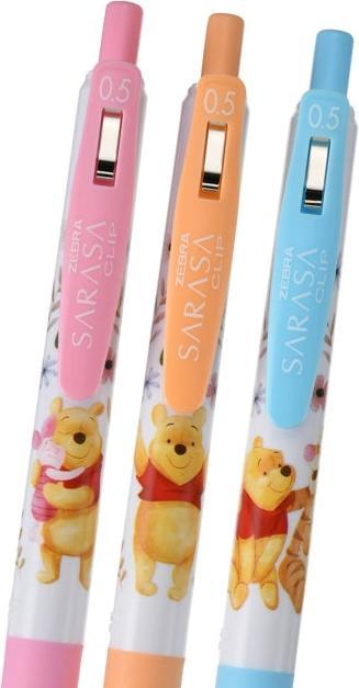 Actual product image Disney Pooh, Piglet, Tigger Sarasa Clip 0.5 gel pen set (Black, 3x)