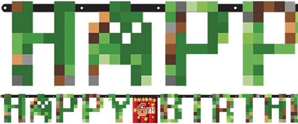Image du produit Amscan Bannière anniversaire Minecraft (1 pcs)