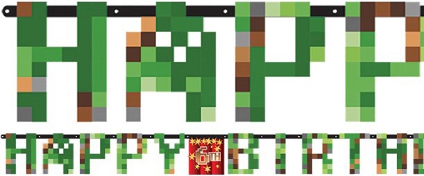 Produktbild Amscan Banner Geburtstag Minecraft
