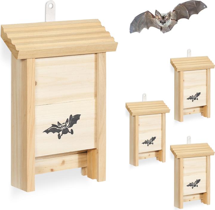 Relaxdays 4x Fledermauskasten