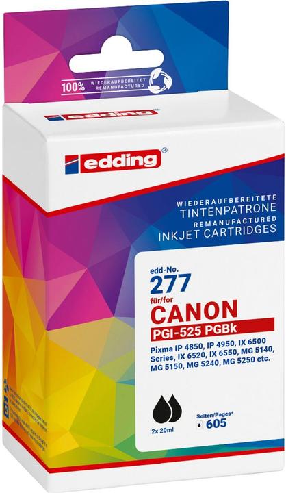 Produktbild Edding Druckerpatrone ersetzt Canon PGI-525BK Doppelpack Kompatibel Schwarz ED (BK)