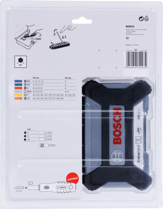 Produktbild Bosch Professional Zubehör Schrauberbit-Set (Innensechsrund TX, Kreuz Phillips PH, Kreuz Pozidriv PZ, Sechskant (hexagonal), Schraubschlitz)