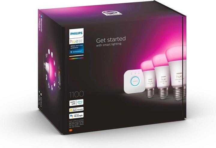 Produktbild Philips Hue Starter-Kit (E27, 1100 lm, 3x)