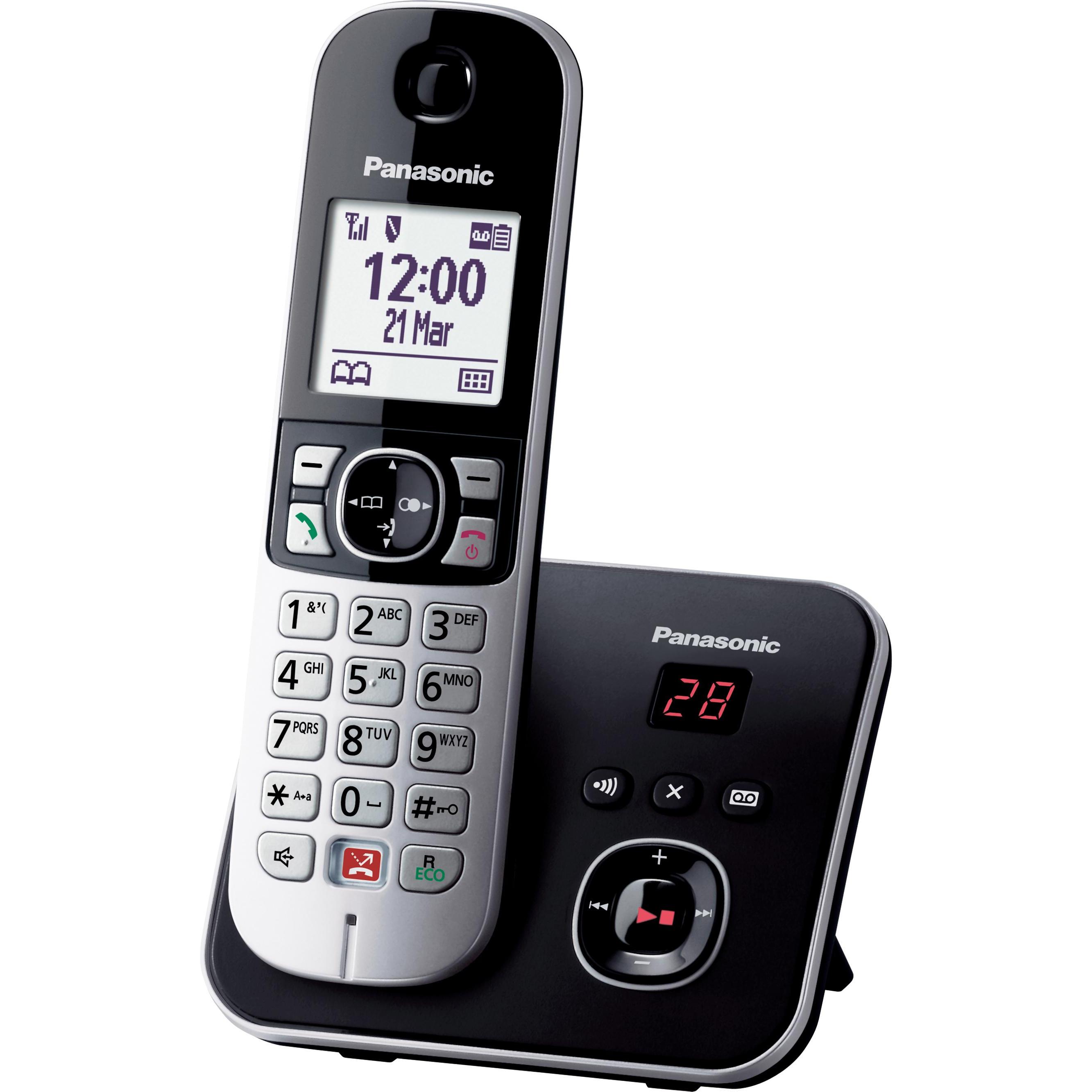 Panasonic KX-TG6863, Telefon, Schwarz, Silber