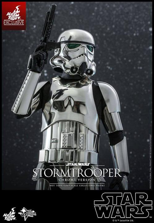 Actual product image Hot Toys Star Wars "Stormtrooper (Chrome Version)" 1/6 action figure