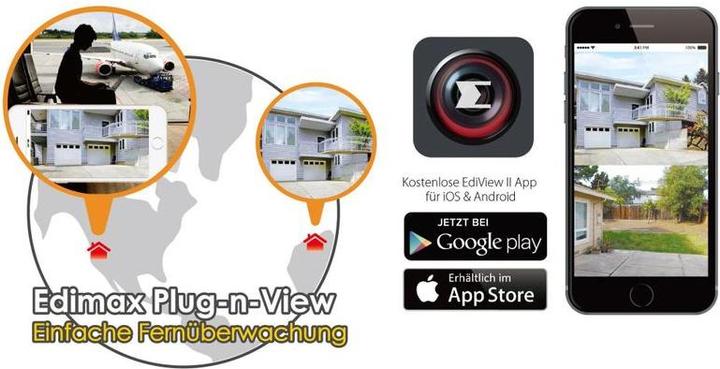 Produktbild edimax IPCam IC-9110W V2 Outdoor,720p,Smart HD,Day&Night (1280 x 720 Pixels)