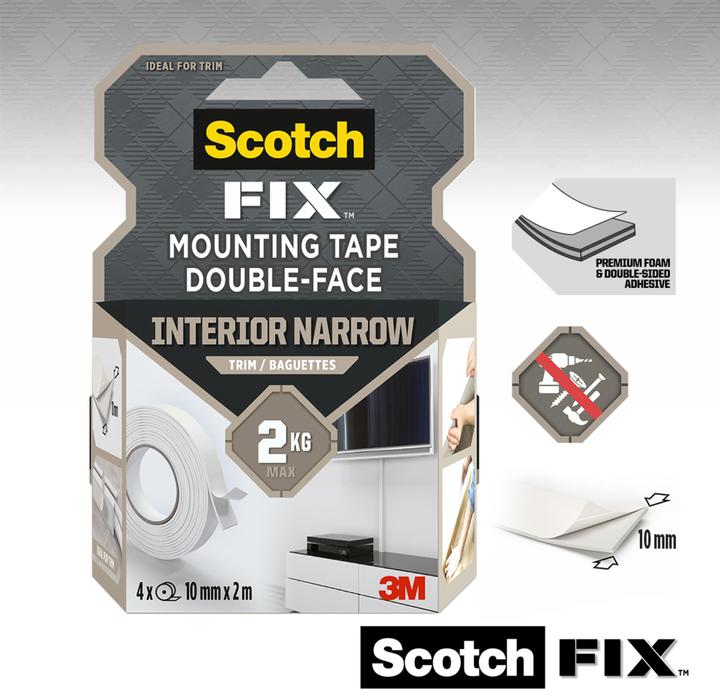 Produktbild Scotch Montageband -Fix, 10 mm x 2 m, Weiss (10 mm)