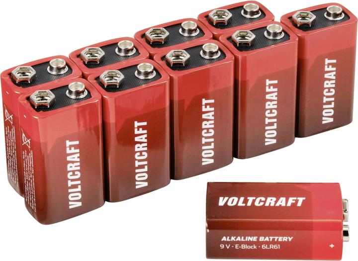 Produktbild Voltcraft 6LR61 (10 Stk., 9V Block, 550 mAh)
