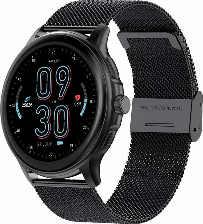 Produktbild Gravity GT12-1 Damen-Smartwatch, schwarzes Silikonarmband + schwarzes Armband
