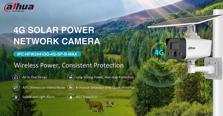 Actual product image Dahua Technology 4G Solar Power Network Camera, 4MP, Smart Dual Light