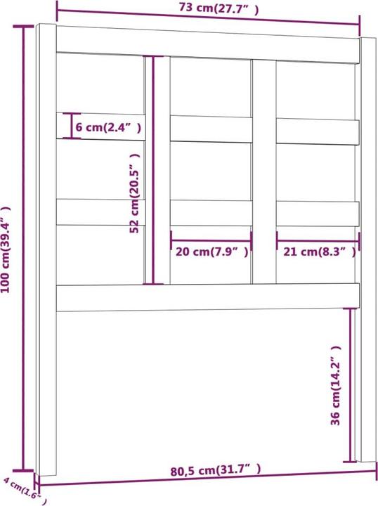 Image du produit vidaXL Kopfteil (8.50 x 8.50 x 100 cm)