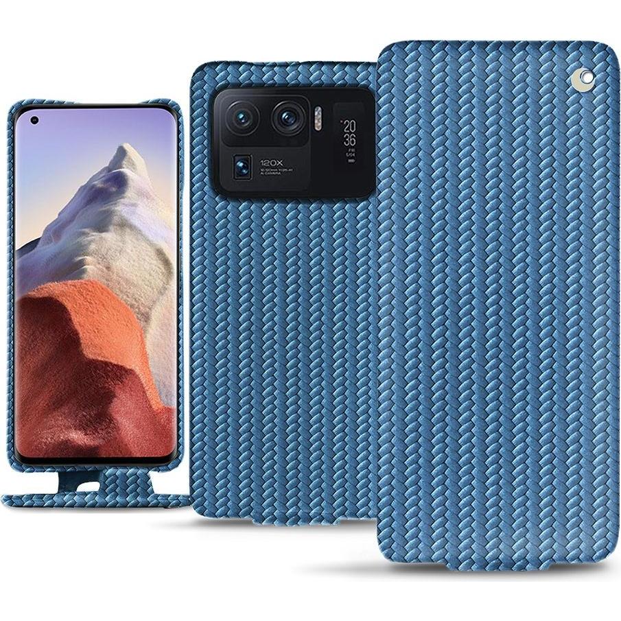 Noreve Lederschutzhülle vertikal (Xiaomi Mi 11 Ultra), Smartphone Hülle, Blau